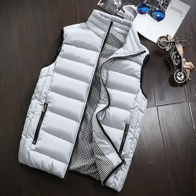 Men's Jacket - Sleeveless Vest - Winter Fashion Casual Slim Coats Vest (D8)(T3M)