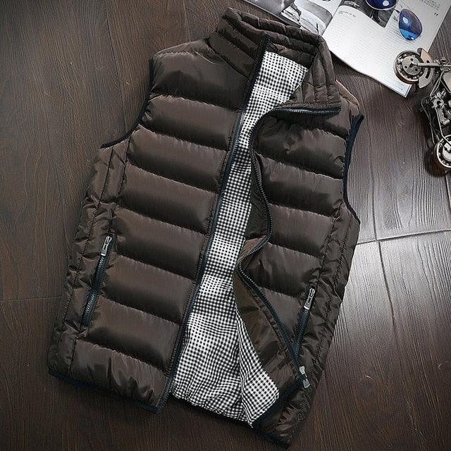 Men's Jacket - Sleeveless Vest - Winter Fashion Casual Slim Coats Vest (D8)(T3M)