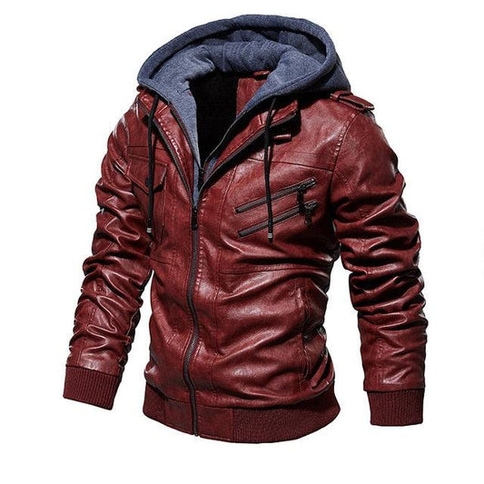 Amazing Great Quality Men's Leather Jackets - Winter New Casual Motorcycle PU Jacket - Biker Leather Coats (D100)(TM3)(CC1)