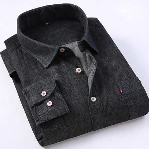 Men's Regular Fit Long Sleeve Shirt - Thin Casual Cotton Shirts (D8)(TM1)