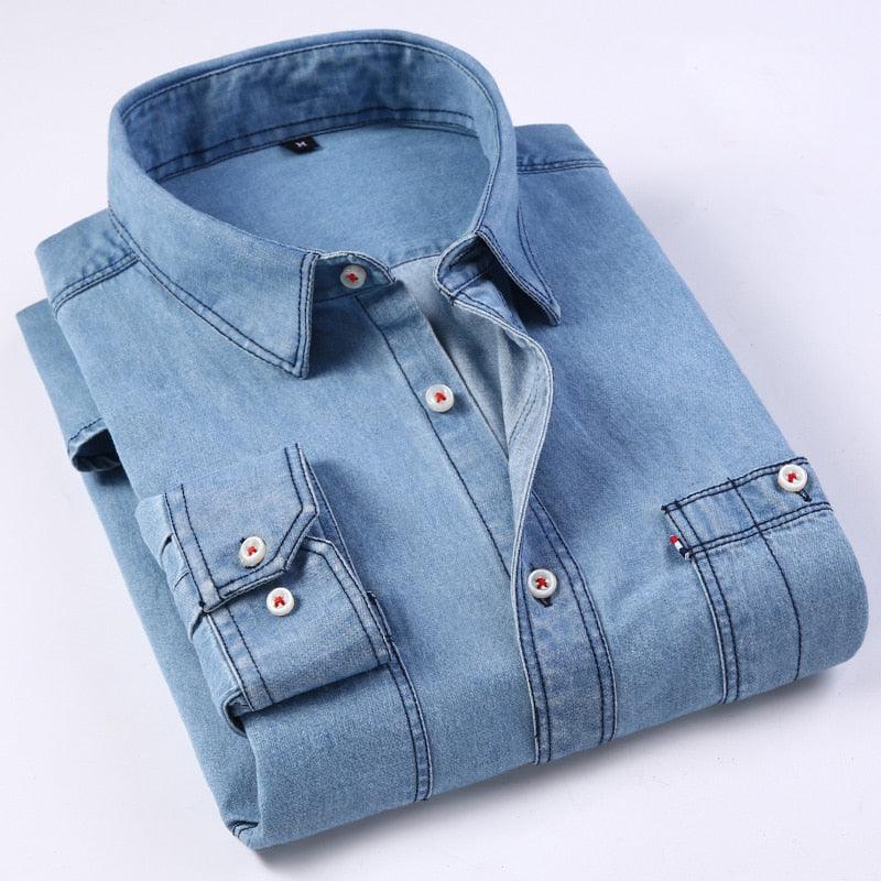 Men's Regular Fit Long Sleeve Shirt - Thin Casual Cotton Shirts (D8)(TM1)