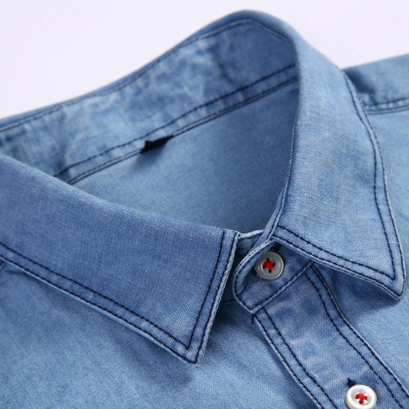 Men's Regular Fit Long Sleeve Shirt - Thin Casual Cotton Shirts (D8)(TM1)
