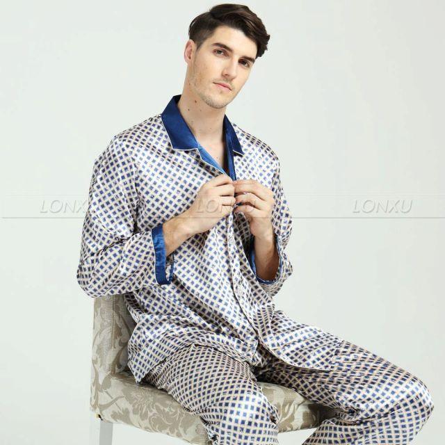 Men's Silk Satin Pajamas Set - Sleepwear Loungewear (TG7)