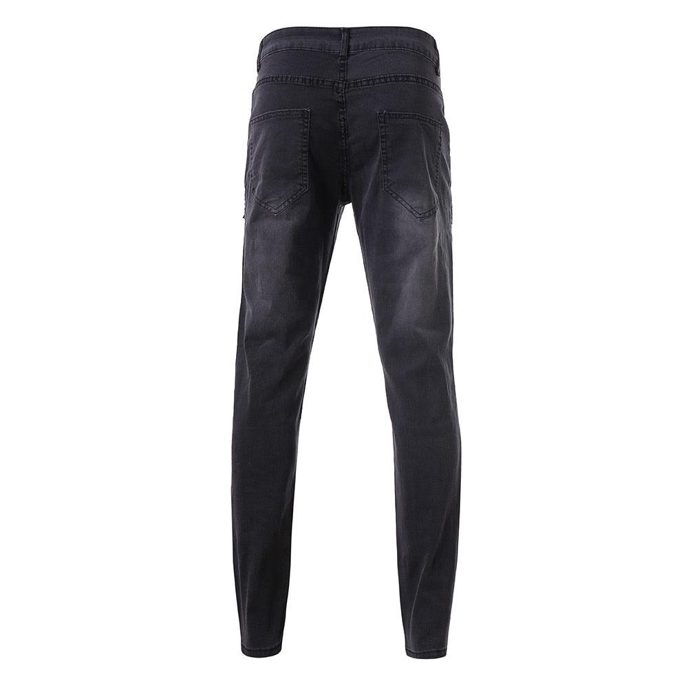 Men's Stretch Distressed Ripped Slim Fit Pocket Jeans Trousers (3U9)