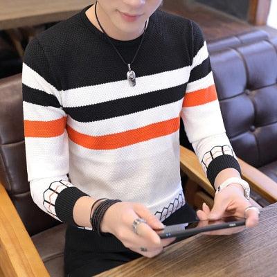 Men's Sweater - Pullover Cotton Knit Spring Sweater Jumpers (D100)(TM6)
