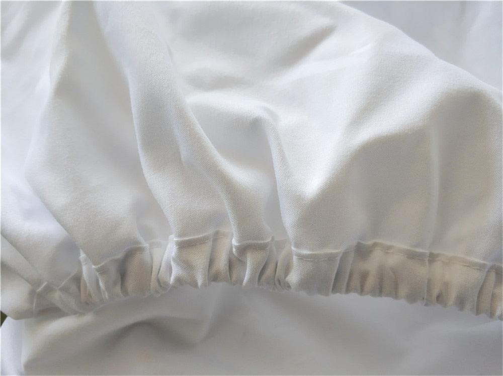 Merry Christmas Bed Sheet White Snowman Colorful Gift Print Fitted Sheet Cartoon (5BM)(B&6)