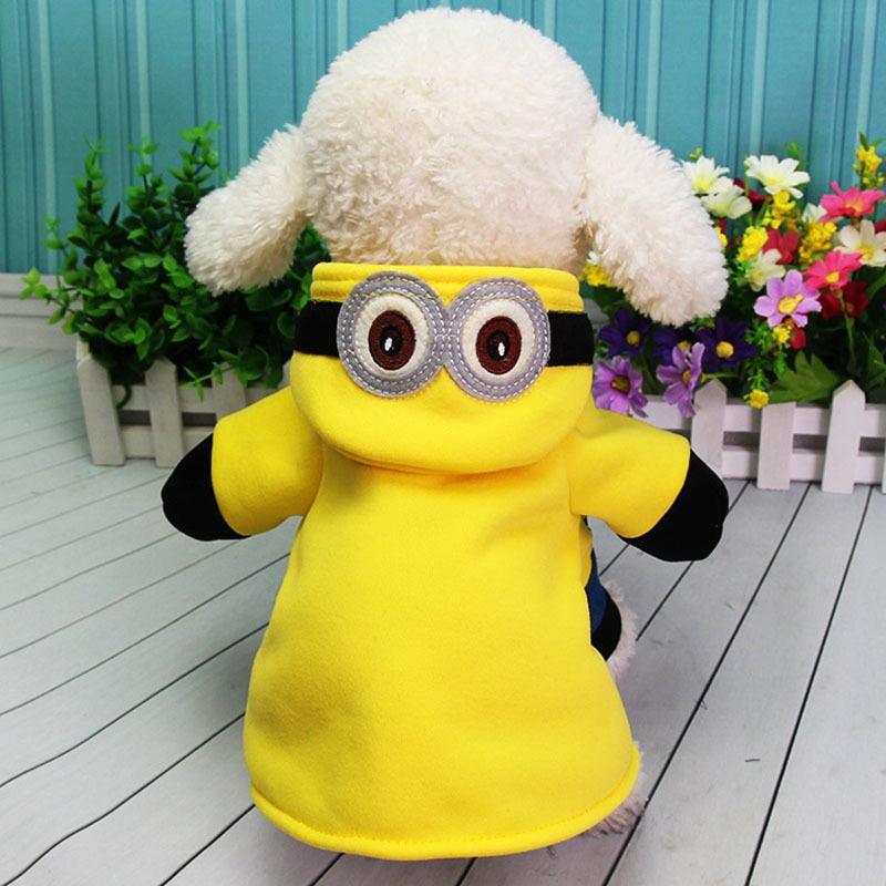 Minions Cosplay Dog Clothes - Small Dogs Winter French Bulldog Coat Cartoon Dog Halloween Costume (D69)(W5)(W7)