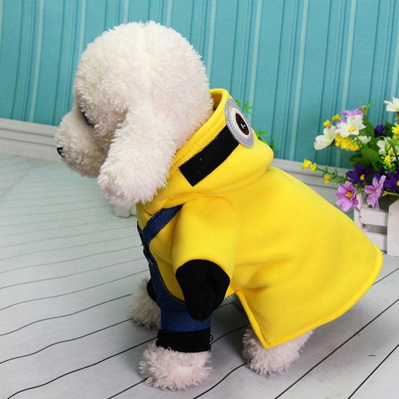 Minions Cosplay Dog Clothes - Small Dogs Winter French Bulldog Coat Cartoon Dog Halloween Costume (D69)(W5)(W7)
