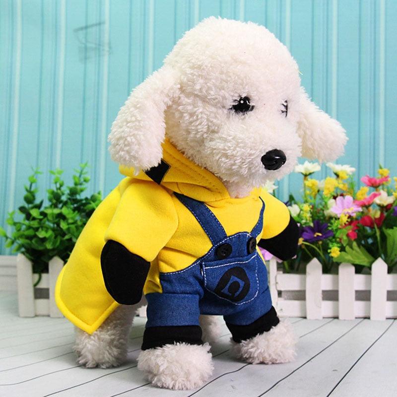 Minions Cosplay Dog Clothes - Small Dogs Winter French Bulldog Coat Cartoon Dog Halloween Costume (D69)(W5)(W7)