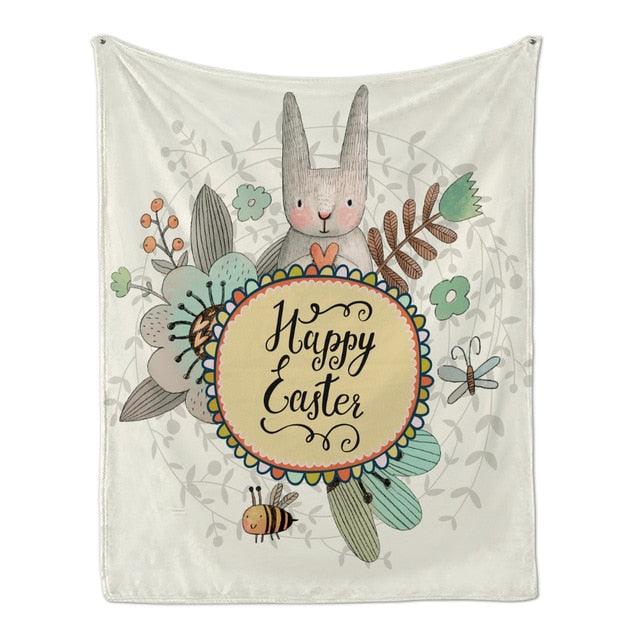Cute Rabbit Printing Flannel Blanket for Kindergarten Cartoon Animal Throw Blankets On Bed Sofa Bedding (4BM)(F63)