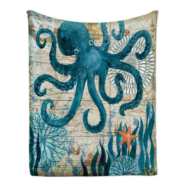 Sea Turtle Flannel Blanket Printing Throw Fleece Blankets For Sofa Home Couch Bedding (4BM)