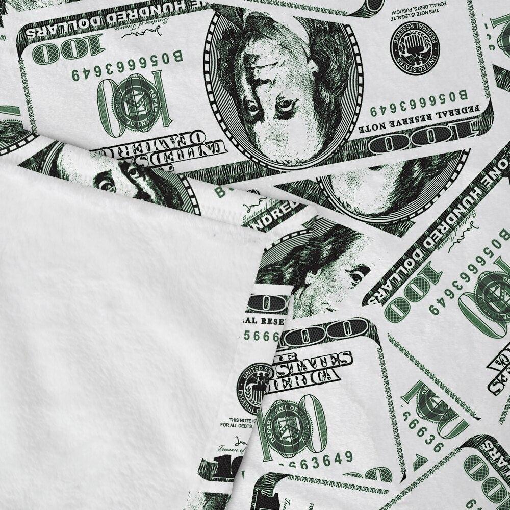 US Dollar Banknote Soft Flannel Summer Blanket Comfort Throw Blankets (D63)(4BM)