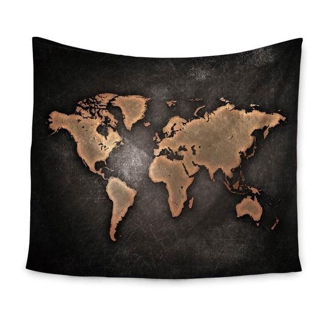 World Map Indian Tapestry Hippie Wall Hanging Tapestries Boho Bedspread Beach Towel Yoga Mat Blanket (4BM)(F63)