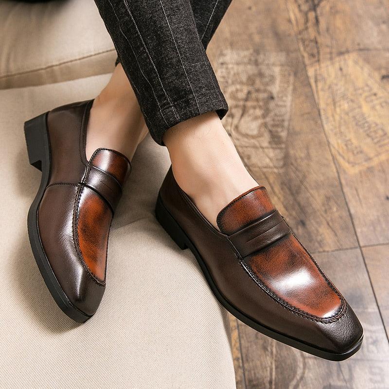 Men's Dress Shoes- PU Leather Casual British Office Shoes (D14)(MSF3)