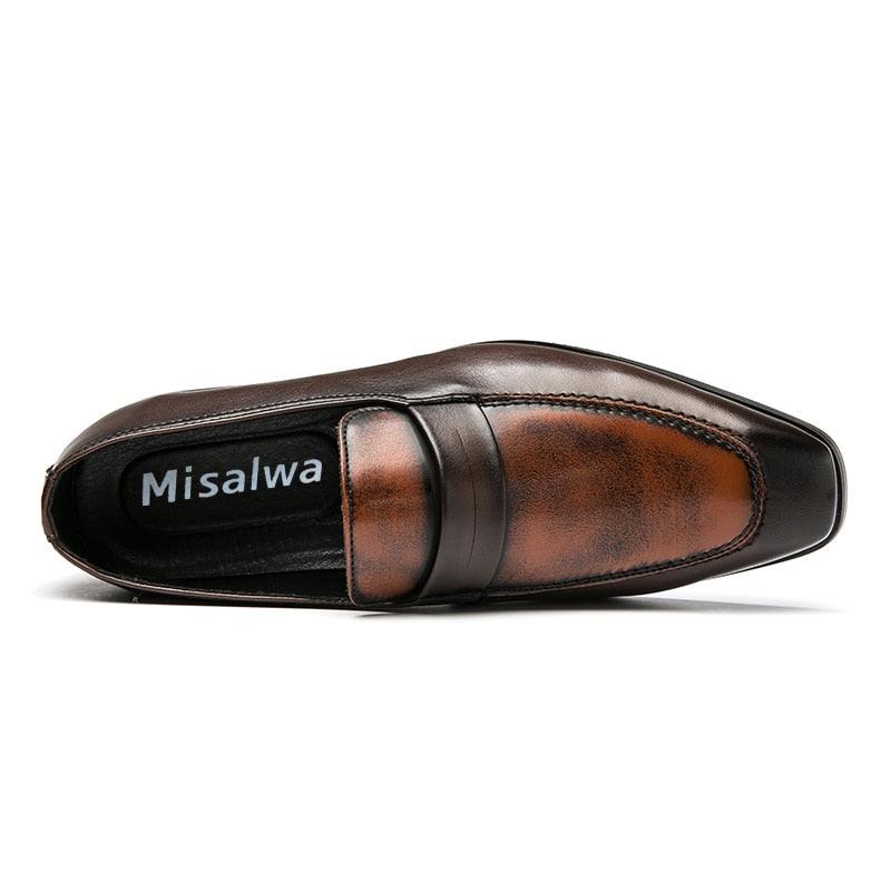 Men's Dress Shoes- PU Leather Casual British Office Shoes (D14)(MSF3)