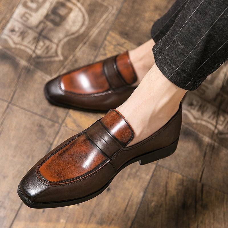 Men's Dress Shoes- PU Leather Casual British Office Shoes (D14)(MSF3)
