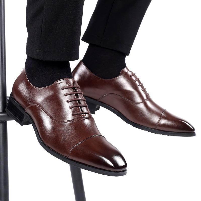Classic Men's Dress Shoes - Derby PU Leather Elegant Suit Business Formal Oxfords Shoes (D14)(MSF1)