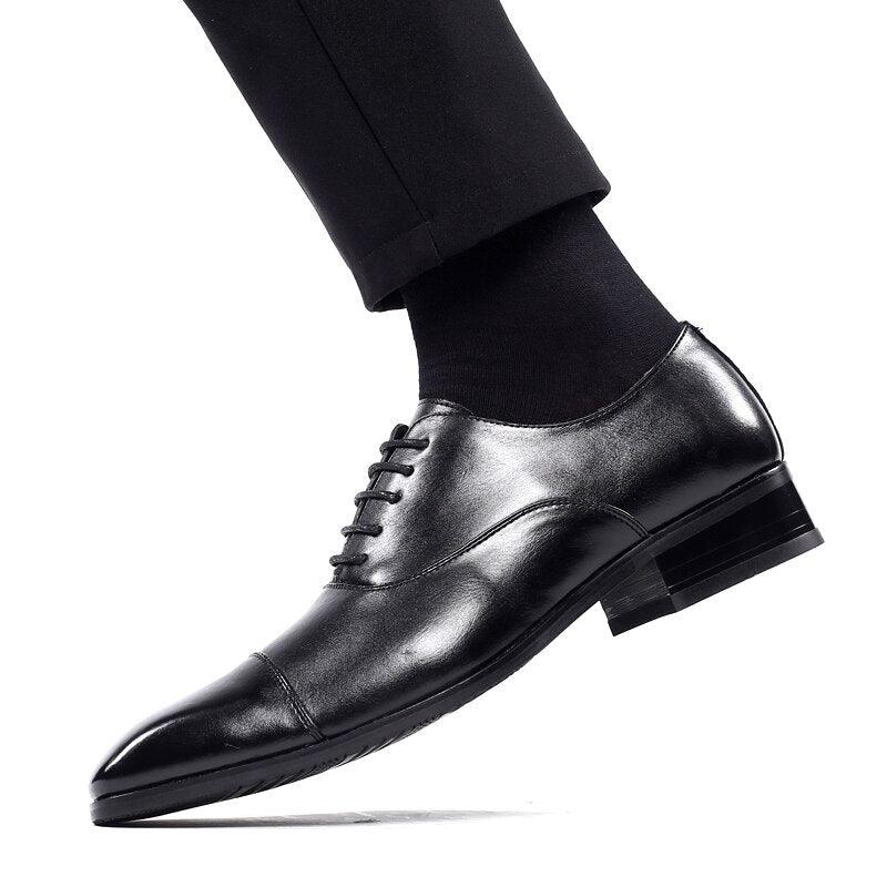 Classic Men's Dress Shoes - Derby PU Leather Elegant Suit Business Formal Oxfords Shoes (D14)(MSF1)