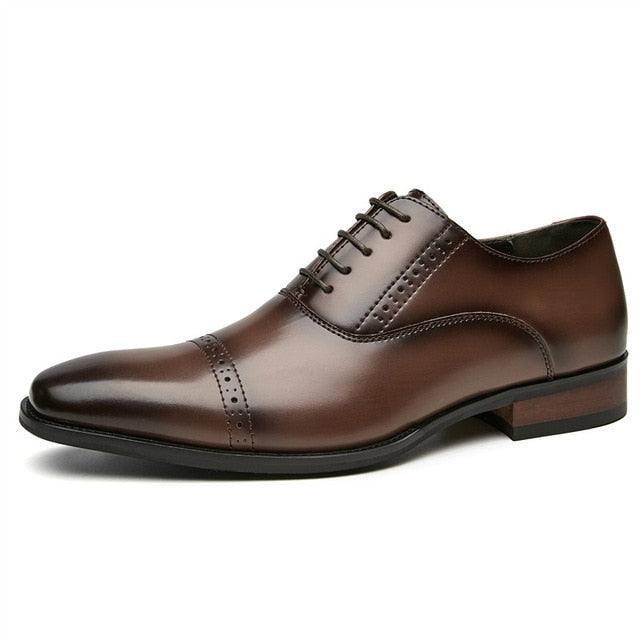 Carved Leather Business Shoes - Men's Formal Three Joint Gentleman's Suit Shoes - Luxury Pointy (MSF1)(MSF4)(F14)