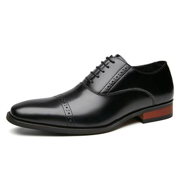 Carved Leather Business Shoes - Men's Formal Three Joint Gentleman's Suit Shoes - Luxury Pointy (MSF1)(MSF4)(F14)