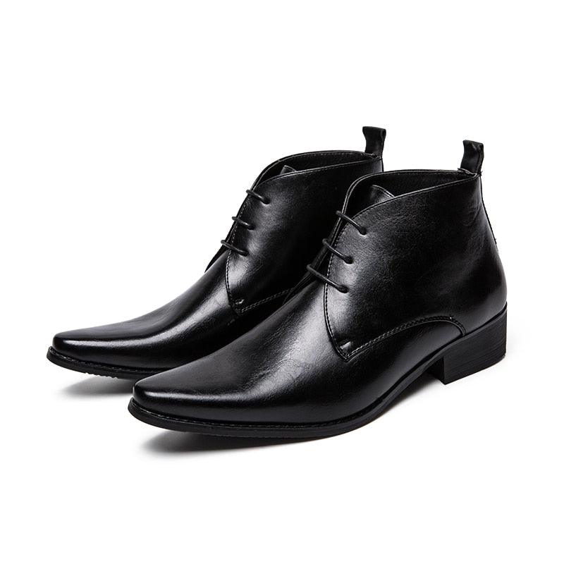 Luxury Men's Business Dress Boots - Lace-Up Vintage Pointed Toe Boots (D13)(MSB2)(MSF6)(MSB5)(MSC1)