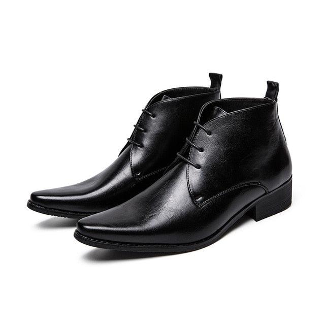 Luxury Men's Business Dress Boots - Lace-Up Vintage Pointed Toe Boots (D13)(MSB2)(MSF6)(MSB5)(MSC1)