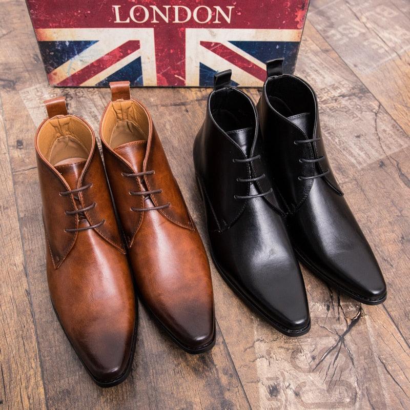 Luxury Men's Business Dress Boots - Lace-Up Vintage Pointed Toe Boots (D13)(MSB2)(MSF6)(MSB5)(MSC1)