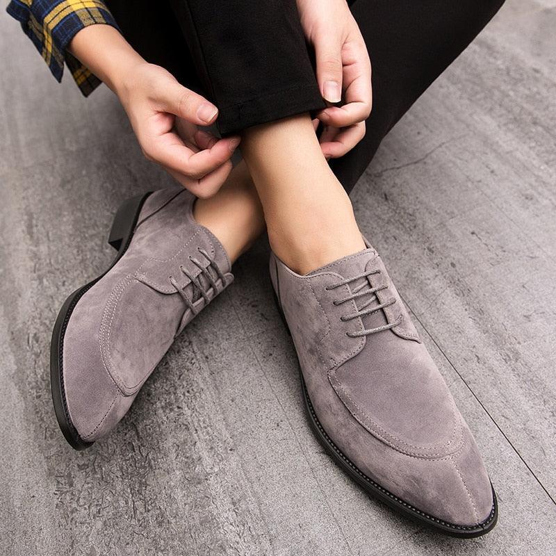 Men Flats Casual Pointy Lace-up Dress Shoes (MSF2)(MSC4)(MSC1)