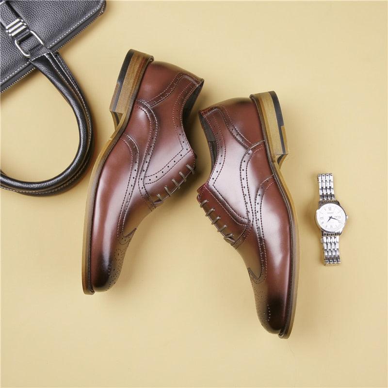 Great Brogue Gentleman Dress Shoes - Pointy Lace-up Office Business Wedding Suit Shoes (MSF1)(MSF4)(F14)