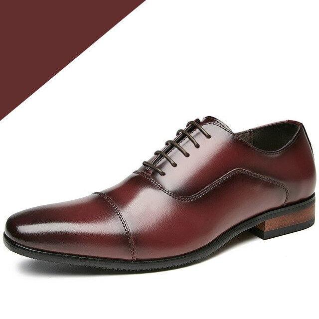 Genuine Leather Men's Shoes - Oxford Elegant Office Dress Shoes (MSF1)(F14)