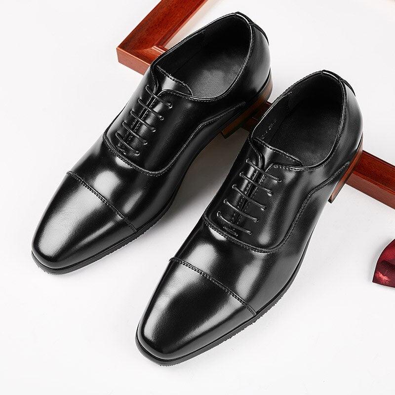 Genuine Leather Men's Shoes - Oxford Elegant Office Dress Shoes (MSF1)(F14)
