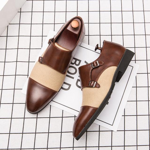 Great Italian Monk-Strap Shoes - Men Leather Pointed Toe Fashion Dress Shoes (D14)(MSF5)(MSC1)