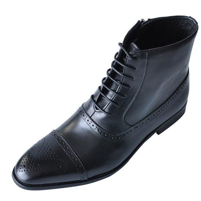 Men's Handcrafted Leather Brogue Boots - Ankle Oxford Boots (D13)(MSB2)(MSF6)(MSB3)(MSB5)