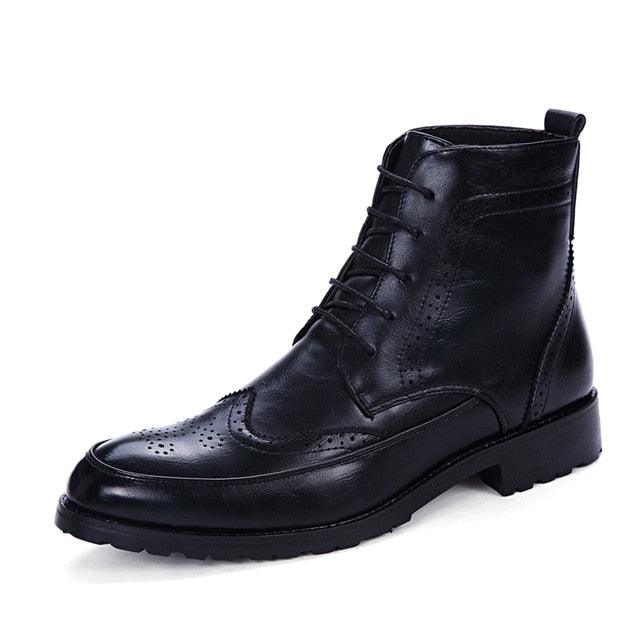 New Men PU Leather Ankle Oxford Boots - British Style Derby Shoes (MSB2)(MSF6)(MSB3)(F13)