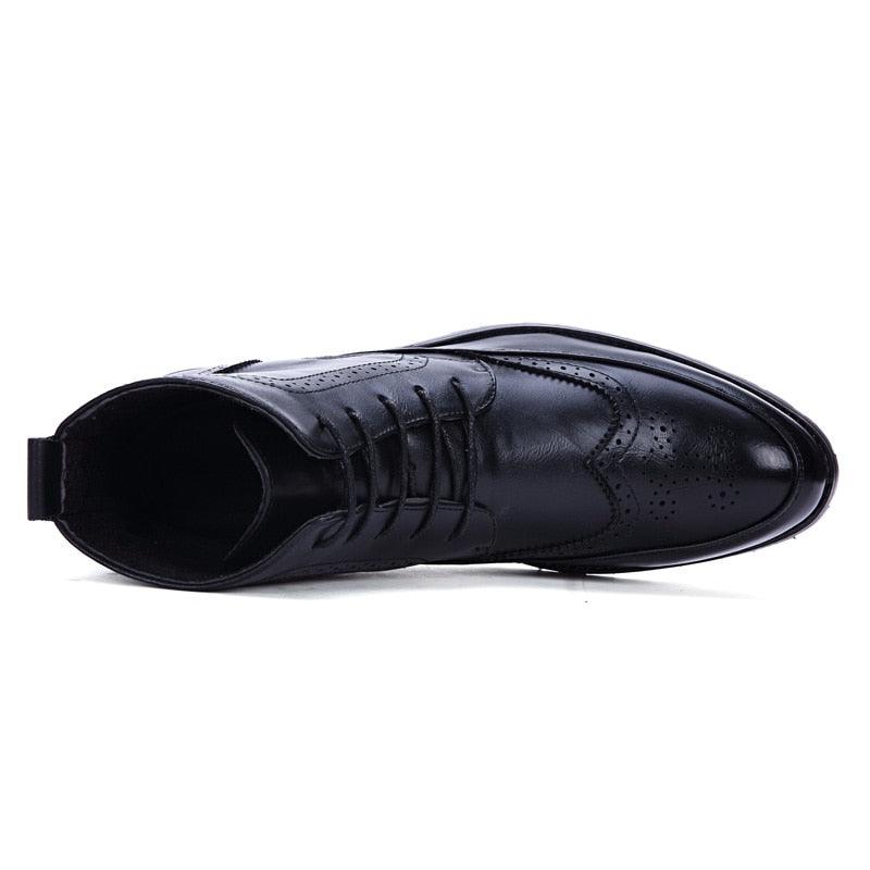 New Men PU Leather Ankle Oxford Boots - British Style Derby Shoes (MSB2)(MSF6)(MSB3)(F13)