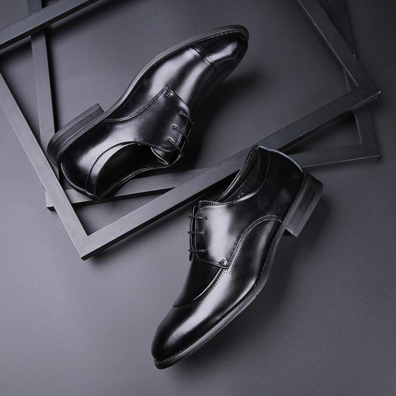 New Oxford Men's Dress Shoes - Cow Split Leather Super Quality Lace-up Business Shoes (MSF1)(MSF2)