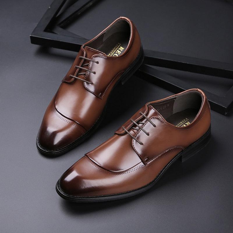New Oxford Men's Dress Shoes - Cow Split Leather Super Quality Lace-up Business Shoes (MSF1)(MSF2)