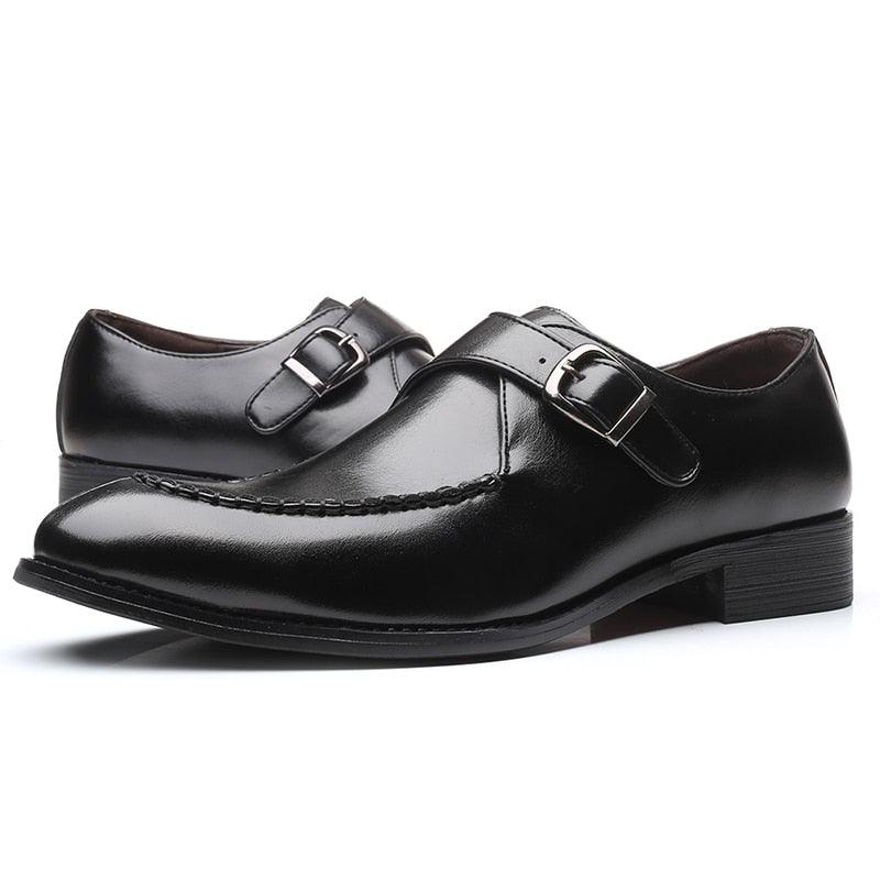 PU Leather Men's Dress Shoes - Elegant Buckle Strap Italian Men's Shoes (MSF5)(F14)