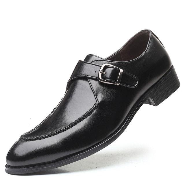 PU Leather Men's Dress Shoes - Elegant Buckle Strap Italian Men's Shoes (MSF5)(F14)