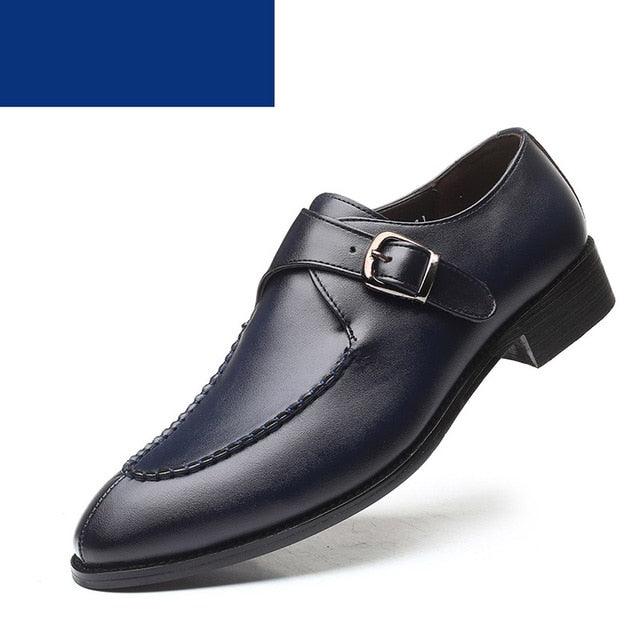PU Leather Men's Dress Shoes - Elegant Buckle Strap Italian Men's Shoes (MSF5)(F14)