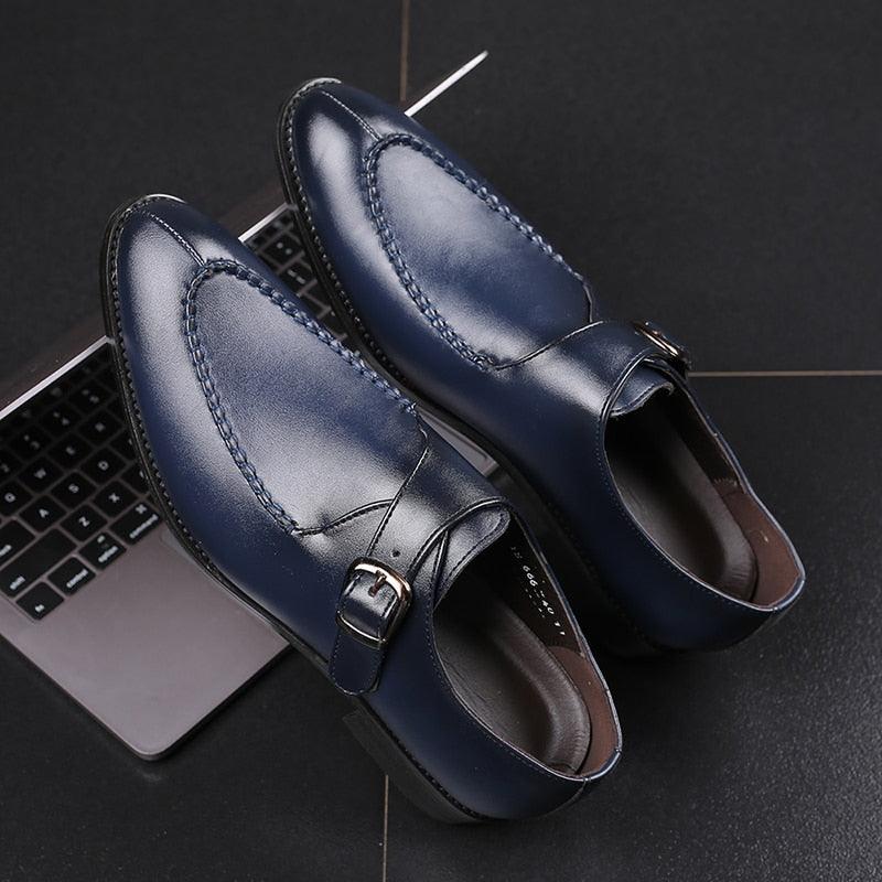 PU Leather Men's Dress Shoes - Elegant Buckle Strap Italian Men's Shoes (MSF5)(F14)