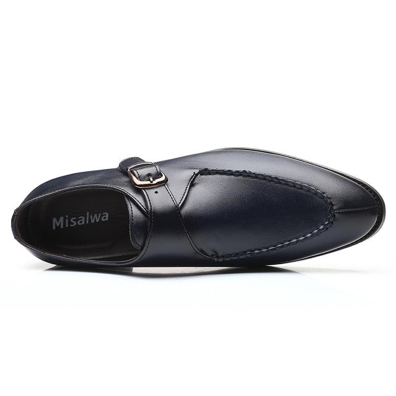PU Leather Men's Dress Shoes - Elegant Buckle Strap Italian Men's Shoes (MSF5)(F14)