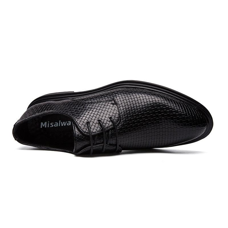 British Casual Men's Oxford Dress Shoe - Thick Sole Brogue Wedding Barber Shoes (MSF2)(MSF1)(MSF4)