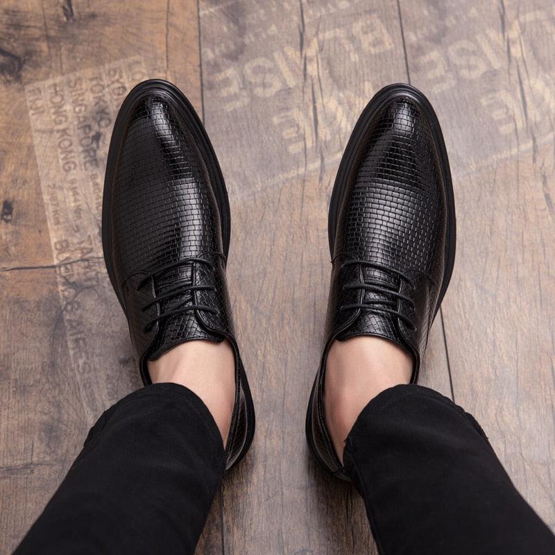 British Casual Men's Oxford Dress Shoe - Thick Sole Brogue Wedding Barber Shoes (MSF2)(MSF1)(MSF4)