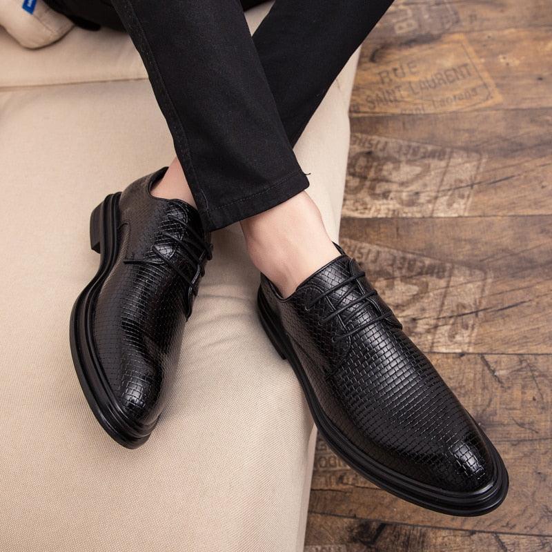 British Casual Men's Oxford Dress Shoe - Thick Sole Brogue Wedding Barber Shoes (MSF2)(MSF1)(MSF4)
