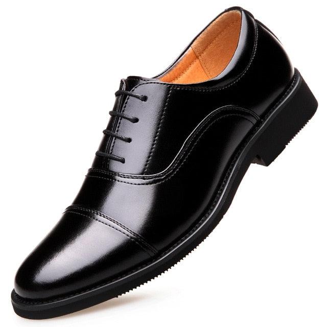 Triple Joint Classic Officer Men Dress Shoes - Leather Elegant Suit Business Formal Oxfords Shoes (MSF1)(F14)