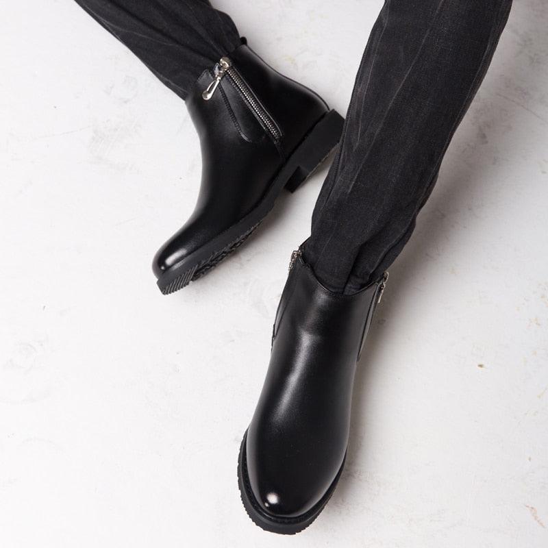 Winter Boots - Chelsea Pointed Toe Zip Business Solid Vintage Short Boots (MSB1)(MSF6)(MSB5)(MSC1)