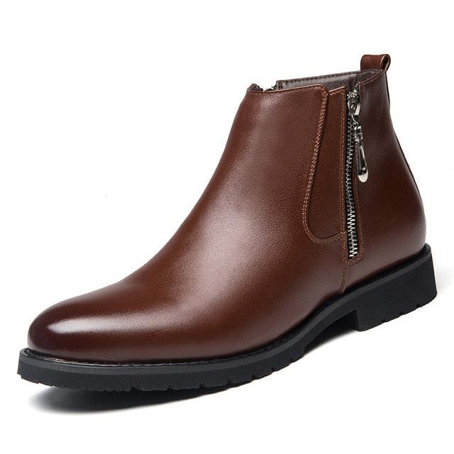 Winter Boots - Chelsea Pointed Toe Zip Business Solid Vintage Short Boots (MSB1)(MSF6)(MSB5)(MSC1)