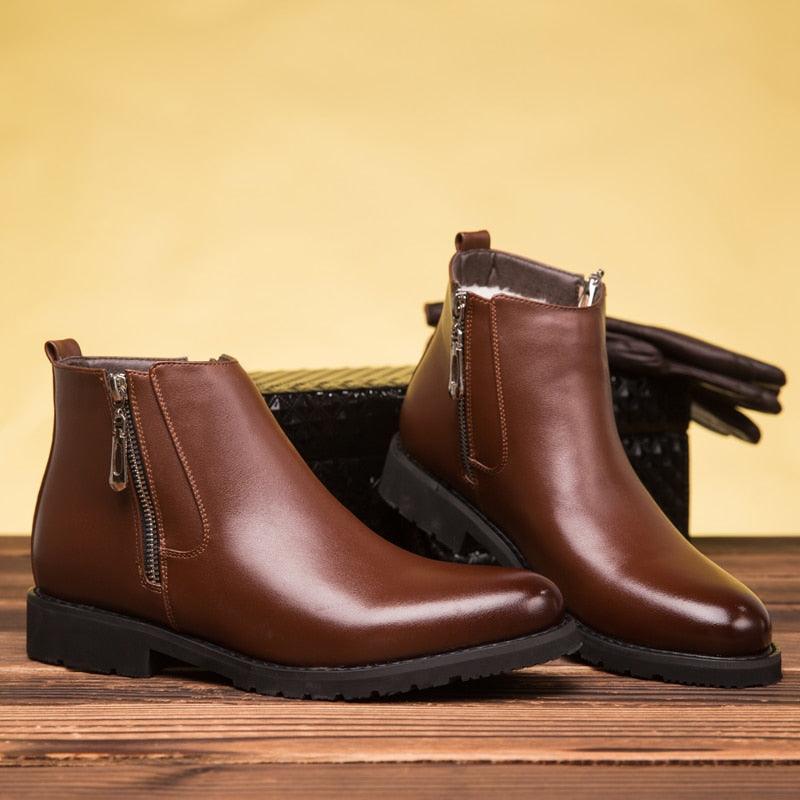 Winter Boots - Chelsea Pointed Toe Zip Business Solid Vintage Short Boots (MSB1)(MSF6)(MSB5)(MSC1)