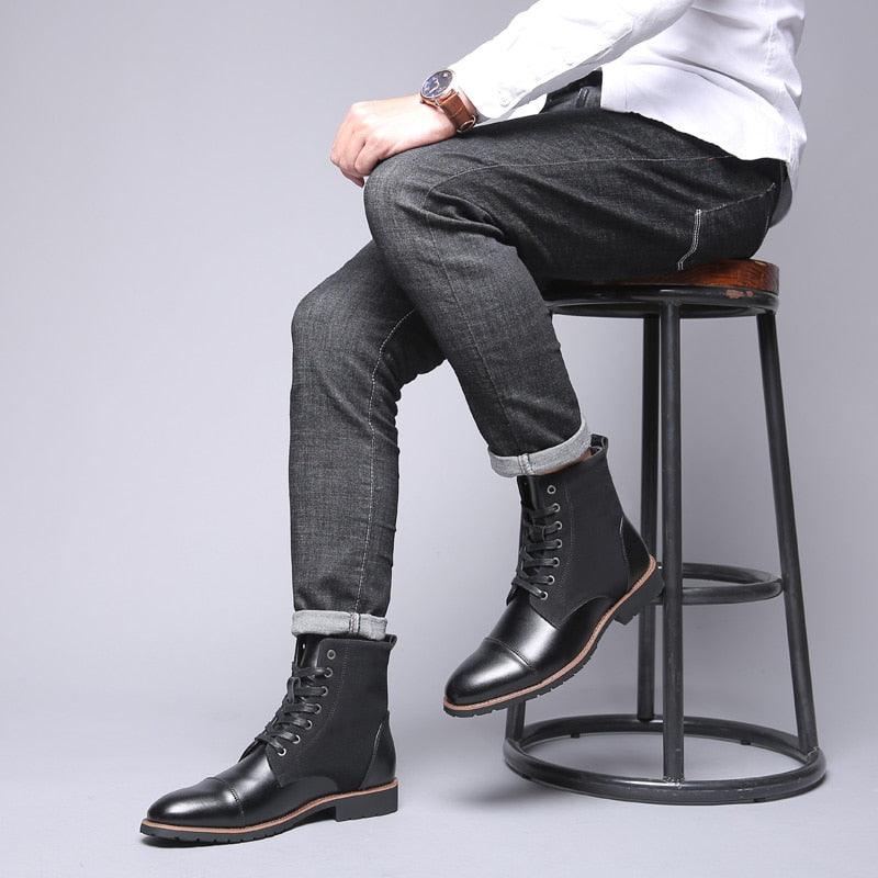 Winter / Spring Men Snow Boots - Warm Plush Men's Boots Pointy Winter Casual Boots (MSB2)(MSF6)(F16)(F13)